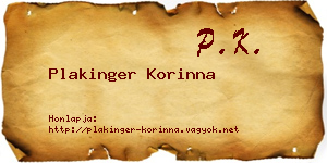 Plakinger Korinna névjegykártya